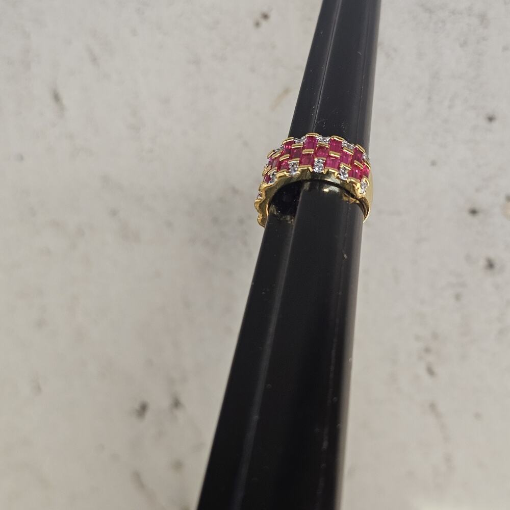 Vintage 925 Sterling Silver Ring Size 6 Floral Burst Multi Gemstone Cluster - Picture 2 of 12